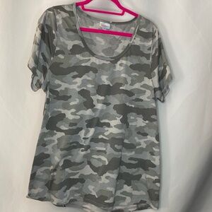 Gray Camo Print Classic Tunic,  2XL